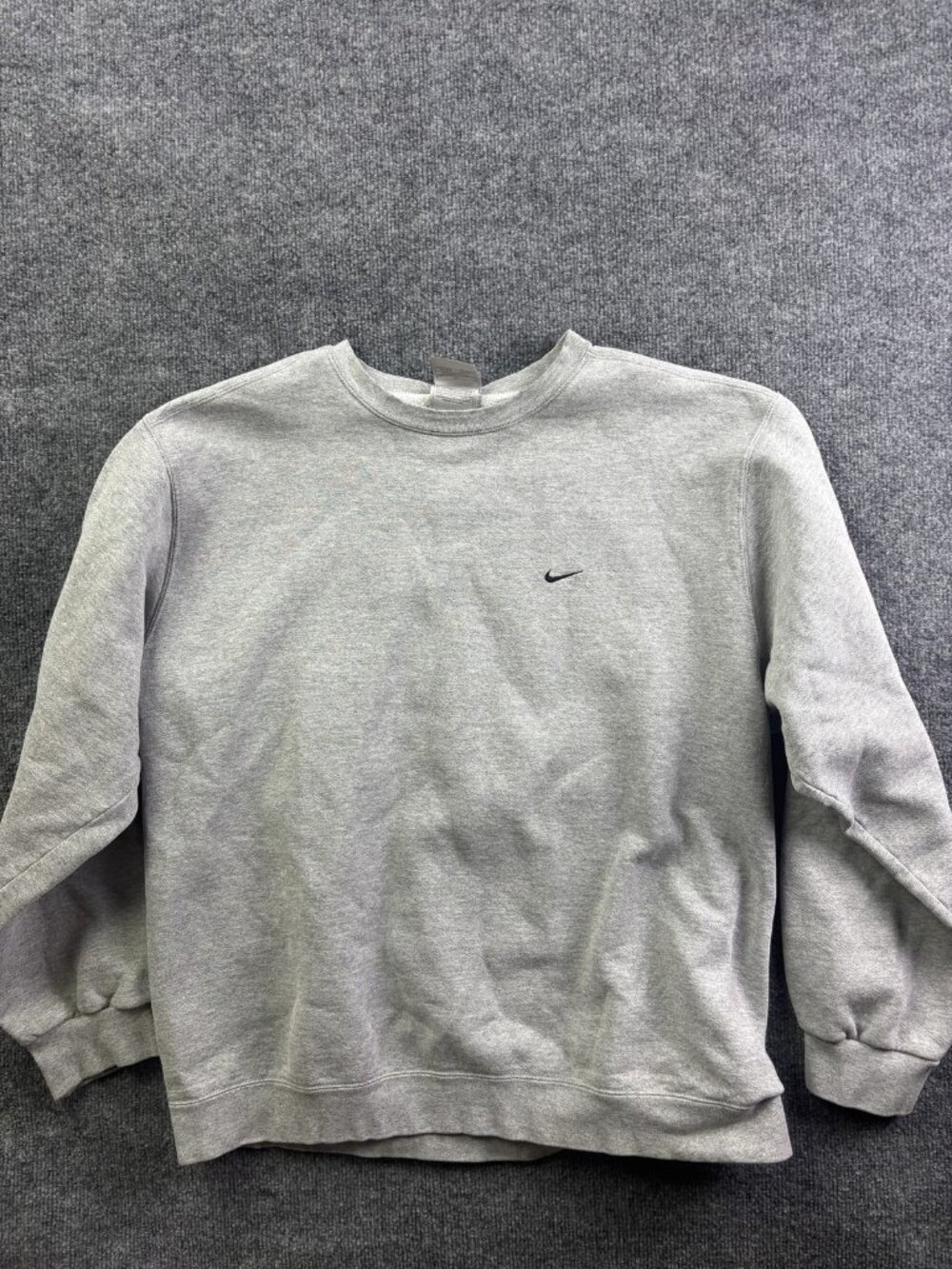 Vintage Nike‎ Sweatshirt Mens XL Gray Crewneck Pullover Fleece Swoosh Logo Made